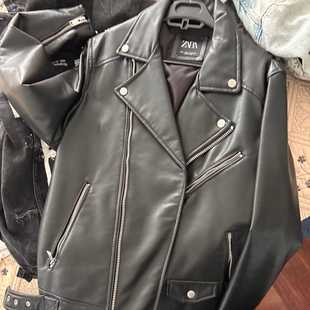 Zara faux leather jacket